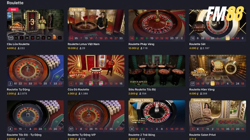 Nhà cái cung cấp nhiều phiên bản Roulette để người chơi lựa chọn theo chiến thuật riêng